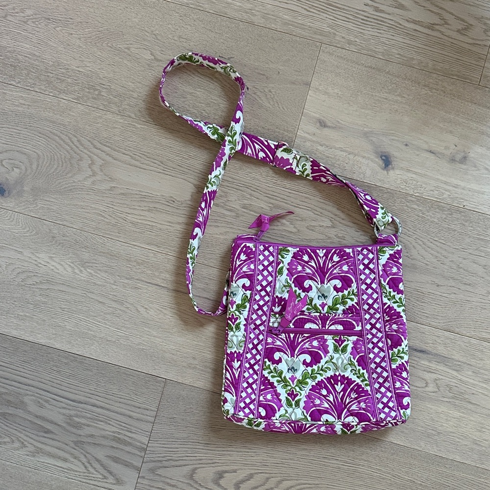 Vera Bradley Purple and Green Patterned Crossbody Bag
